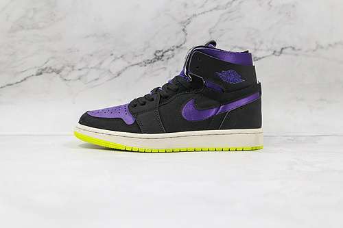 【380】[CT0979-001]-[AIR JORDAN 1 HIGH ZOOM HALLOWEEN BLACK/COURT PURPLE/LEMON VENOM/SAIL]