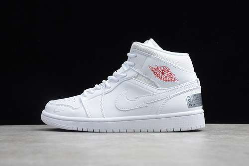 【340】[CW7589-100]-[AIR JORDAN 1 MID LONDON WHITE/RED-SILVER]-[WOMAN:36-39]-[MAN:40-47]