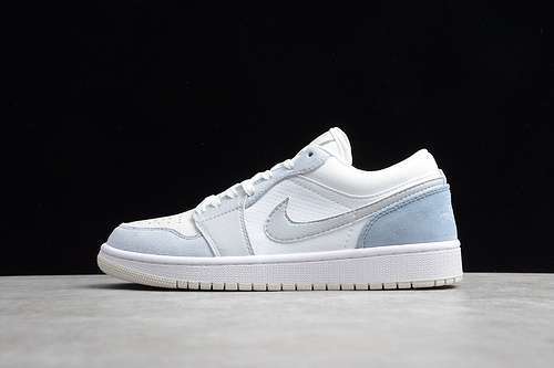 【300】[CV3043-100]-[AIR JORDAN 1 LOW PARIS WHITE/SKY GREY-FOOTBALL GREY]-[UNISEX:36-45]