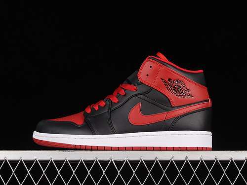【320】[DQ8426-060]-[AIR JORDAN 1 MID ALTERNATE BRED BLACK/FIRE RED-WHITE]-[WOMAN:36-39]-[MAN:40-46]