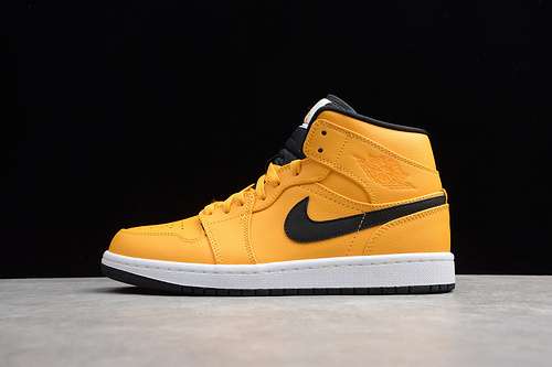 [78-76-86]-[554724-700]-[AIR JORDAN 1 MID UNIVERSITY GOLD/BLACK-WHITE-GYM RED]-[MAN:40-46]