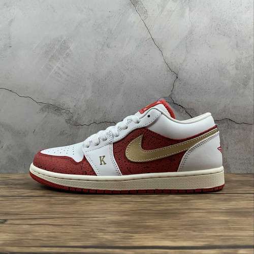 【300】[DJ5185-100]-[AIR JORDAN 1 LOW SE SPADES WHITE/UNIVERSITY RED/METALLIC GOLD]-[UNISEX:36-46]