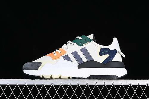 【260】[IE1929]-[ADIDAS NITE JOGGER BOOST WHITE/GREY/GREEN/ORANGE]-[WOMAN:36-39]-[MAN:40-45]