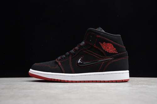 [CK5665-062]-[AIR JORDAN 1 MID FEARLESS COME FLY WITH ME BLACK/RED-WHITE]-[UNISEX:36-45]