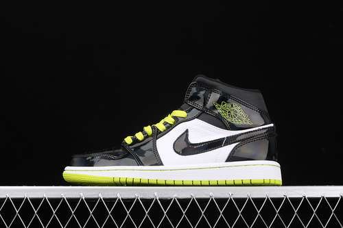 [BQ6931-003]-[AIR JORDAN 1 MID BLACK/CYBER-WHITE-MYSTIC GREEN]-[UNISEX:36-47.5]