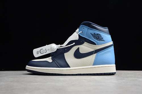 [555088-140]-[CJ AIR JORDAN 1 RETRO HIGH UNC LEATHER OBSIDIAN/UNIVERSITY BLUE]