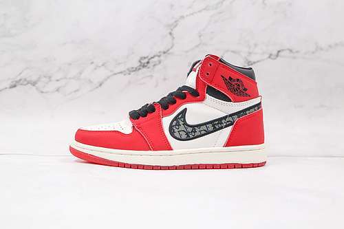 【400】[CN8607-006]-[DI*OR X AIR JORDAN 1 HIGH WHITE/BLACK/RED]-[WOMAN:36-39]-[MAN:40-46]