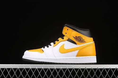 【320】[554724-170]-[AIR JORDAN 1 MID WHITE/BLACK/UNIVERSITY GOLD]-[WOMAN:36-39]-[MAN:40-46]