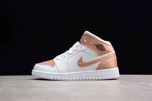 [555112-190]-[AIR JORDAN 1 MID GS WHITE/ROSE GOLD/BLACK]-[WOMAN:36-40]