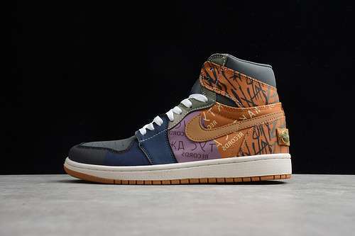 【320】[683798-002]-[TRAVIS SCOTT X AIR JORDAN 1 HIGH OG CACTUS JACK BLUE/MULTI-COLOR]