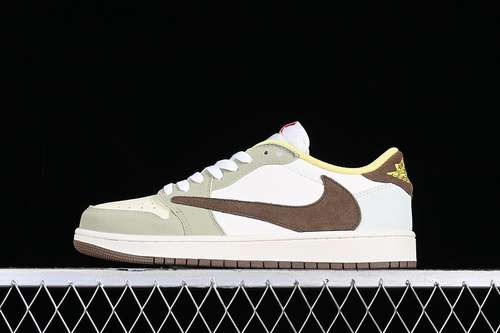 【280】[DM7866-603]-[TRAVIS SCOTT X AIR JORDAN 1 LOW OG AJ1 WHITE/GREEN/BROWN]-[UNSIEX:35.5-47.5]