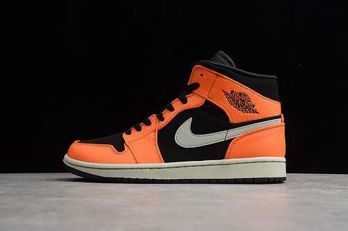 【360】[554724-062]-[AIR JORDAN 1 MID BLACK/CONE-LIGHT BONE]-[MAN:40-46]