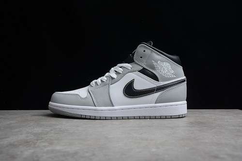 【340】[554724-078]-[GZ AIR JORDAN 1 MID LIGHT SMOKE GREY/WHITE-ANTHRACITE]-[WOMAN:36-39]-[MAN:40-46]