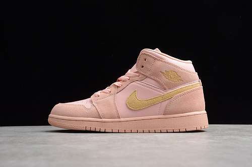 【340】[852542-600]-[GZ AIR JORDAN 1 MID SE CORAL STARDUST/CLUB GOLD]-[UNISEX:36-47.5]