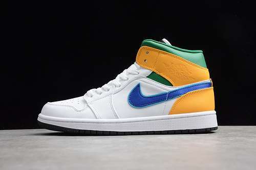 【340】[554725-128]-[GZ AIR JORDAN 1 MID THREE PEAT WHITE/COURT PURPLE]-[UNISEX:36-47.5]