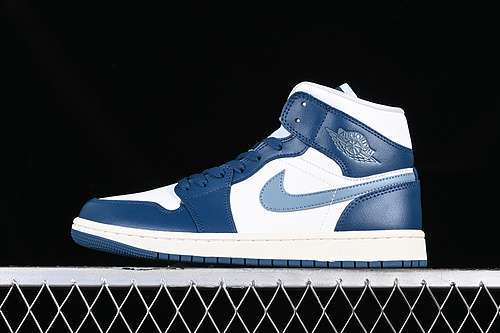 【340】[BQ6472-414]-[AIR JORDAN 1 MID WHITE/BLUE]-[WOMAN:35.5-39]-[MAN:40-46]