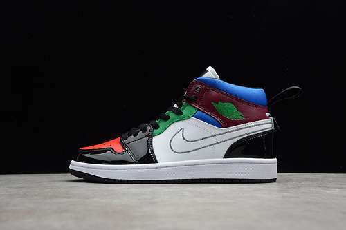 【340】[DB5454-001]-[AIR JORDAN 1 MID SE MULTICOLOR BLACK/WHITE-UNIVERSITY RED]-[UNISEX:36-47]
