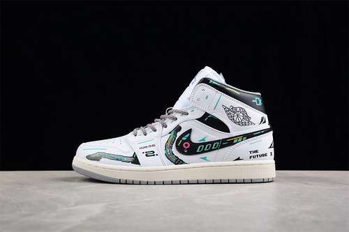 【340】[554724-135]-[AIR JORDAN 1 MID WHITE/STEALTH/NEUTRAL GREY]-[WOMAN:36-39]-[MAN:40-46]