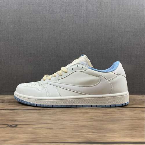 【300】[DM7866-148]-[TRAVIS SCOTT X FRAGMENT X AIR JORDAN 1 LOW WHITE/UNIVERSITY BLUE]-[UNISEX:36-46]