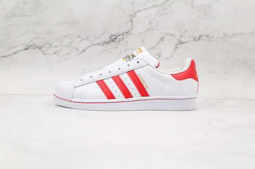 【240】[FV2803]-[SUPERSTAR LACELESS SHOES CLOUD WHITE/TEAM COLLEGIATE RED/SOLAR RED]-[UNISEX:36-44]