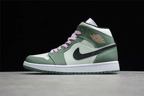 【340】[CZ0774-300]-[AIR JORDAN 1 MID SE DUTCH GREEN/BLACK/BARELY GREEN/ARCTIC PINK]-[UNISEX:36-45]