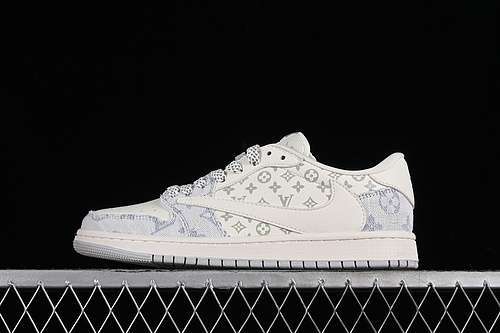 【360】[SJ2068-007]-[TRAVIS SCOTT X FRAGMENT DESIGN AIR JORDAN 1 LOW OG SP WHITE/BLUE]-[UNISEX:36-45]