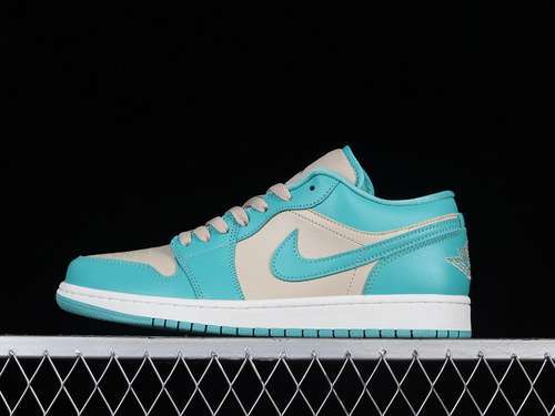 【340】[DC0774-131]-[AIR JORDAN 1 LOW TROPICAL TEAL/SANDY BEIGE]-[MAN:40-45]