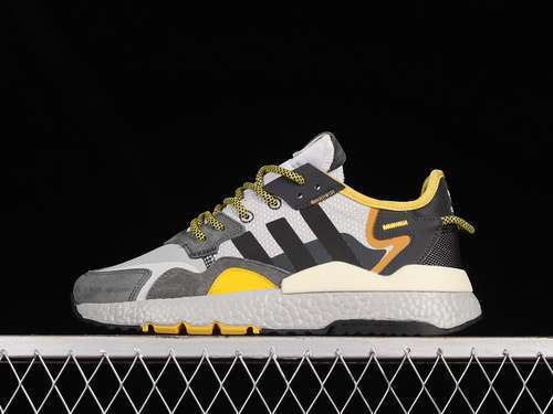 【280】[GY0019]-[NITE JOGGER BOOST SHOES LIGHT GREY/CORE BLACK/YELLOW]-[MAN:39-45]
