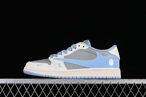 【360】[BB6588-104]-[TRAVIS SCOTT X FRAGMENT DESIGN X AIR JORDAN 1 LOW OG SP WHITE/BLUE/GREY]-[36-45]