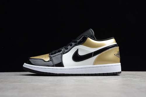 【300】[CQ9447-700]-[GZ AIR JORDAN 1 LOW GOLD TOE METALLIC GOLD/BLACK-WHITE]-[UNISEX:36-47.5]