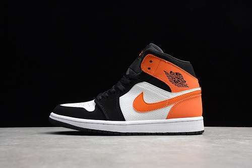 [554724-058]-[GZ AIR JORDAN 1 MID BLACK/WHITE-STARFISH]-[WOMAN:36-39]-[MAN:40-47.5]
