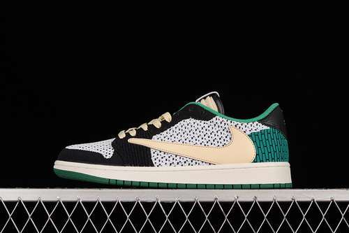 【320】[DM7866-316]-[TRAVIS SCOTT X AIR JORDAN 1 LOW REVERSE MOCHA GREEN/BEIGE/BLACK]-[UNISEX:36-46]