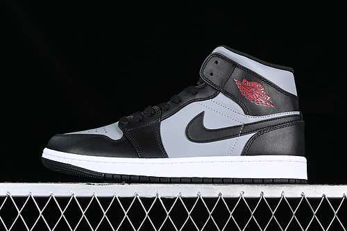 【340】[554724-096]-[AIR JORDAN 1 MID WHITE/GREY/BLACK/RED]-[MAN:40-46]