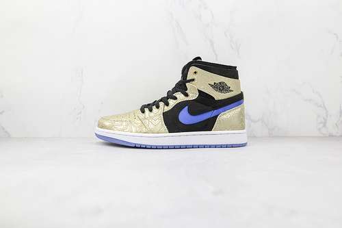 【380】[DQ0659-700]-[AIR JORDAN 1 ZOOM COMFORT GOLD LASER BLACK/BLUE]-[WOMAN:36-39]-[MAN:40-46]