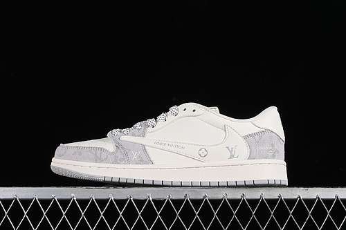 【360】[LJ5188-004]-[TRAVIS SCOTT X FRAGMENT DESIGN AIR JORDAN 1 LOW OG SP WHITE/GREY]-[UNISEX:36-45]