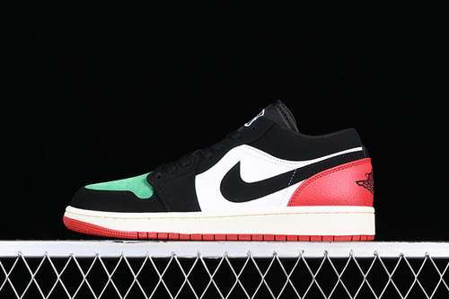 【240】[FQ6703-100]-[AIR JORDAN 1 LOW QUAI 54 BLACK/WHITE/GREEN/RED]-[WOMAN:36-39]-[MAN:40-46]