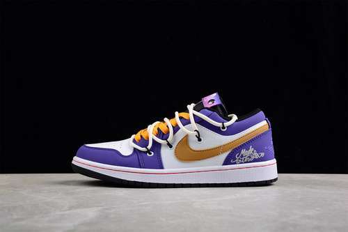 【300】[553558-062]-[AIR JORDAN 1 LOW WHITE/PURPLE/YELLOW]-[WOMAN:36-39]-[MAN:40-46]