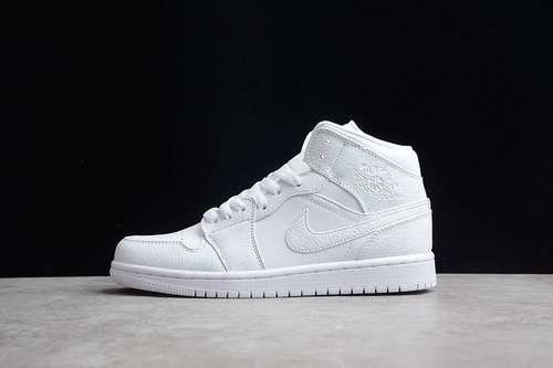 【340】[554724-130]-[GZ AIR JORDAN 1 MID WHITE/WHITE/WHITE]-[WOMAN:36-39]-[MAN:40-47]