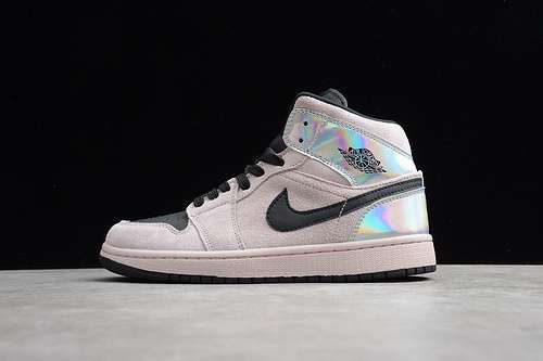 【340】[BQ6472-602]-[AIR JORDAN 1 MID DIRTY POWDER IRIDESCENT BEIGE/BLACK/PINK]-[UNISEX:36-47.5]