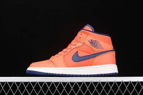 [CD7240-801]-[AIR JORDAN 1 MID SHOES ORANGE/NAVY BLUE]-[WOMAN:36-39]-[MAN:40-46]