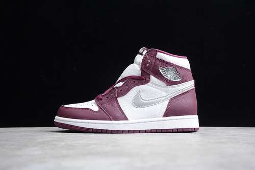 【400】[555088-611]-[GZ AIR JORDAN 1 RETRO HIGH OG BORDEAUX/WHITE/METALLIC SILVER]-[UNISEX:36-47.5]