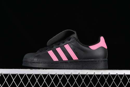 【280】[EG4961]-[ADIDAS SUPERSTAR SHELL TOE CASUAL SNEAKERS BLACK/PINK]-[WOMAN:35-40]