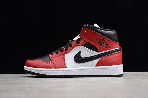 【350】[554724-069]-[AIR JORDAN 1 MID CHICAGO TOE BLACK/GYM RED-WHITE]-[WOMAN:36-40]