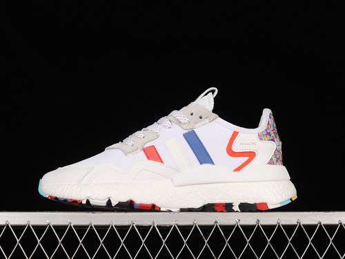 【280】[CG6198]-[NITE JOGGER BOOST SHOES CLOUD WHITE/BLUE/RED]-[WOMAN:36-39]-[MAN:40-45]