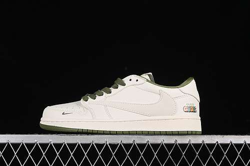 【360】[DM6688-606]-[TRAVIS SCOTT X FRAGMENT DESIGN X AIR JORDAN 1 LOW OG SP OFF WHITE/GREEN]-[36-45]