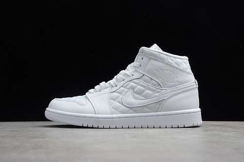 【340】[DB6078-100]-[AIR JORDAN 1 MID SE WHITE QUILTED WHITE/WHITE-BLACK]-[UNISEX:36-47]