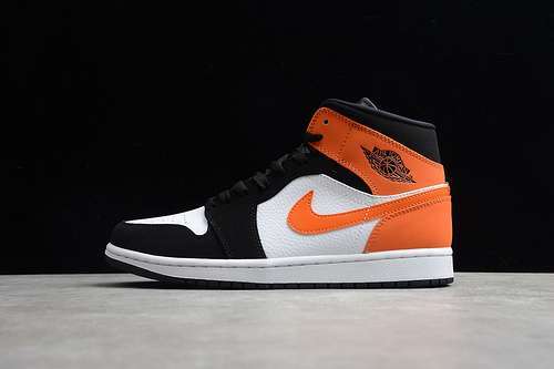 【360】[554724-058]-[AIR JORDAN 1 MID BLACK/WHITE-STARFISH]-[MAN:40-46]