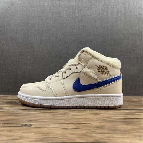 【300】[DO2207-264]-[AIR JORDAN 1 MID UTILITY GS FLEECE PEARL WHITE/DARK DRIFTWOOD/PINK SALT]