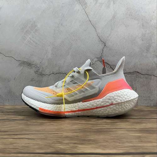 【310】[FY0400]-[ULTRABOOST 21 SHOES CRYSTAL WHITE/CRYSTAL WHITE/ACID ORANGE]-[WOMAN:36-39]