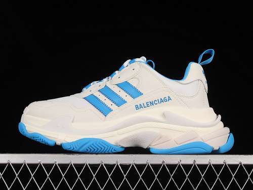 【450】[W5RB20513]-[A*D X BA*LEN*CIAGA TRIPLE S SNEAKERS WHITE/WHITE/BLUE]-[WOMAN:35-39]-[MAN:40-46]